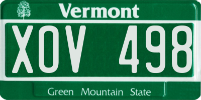 VT license plate XOV498