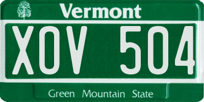 VT license plate XOV504