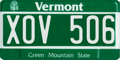 VT license plate XOV506