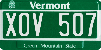 VT license plate XOV507