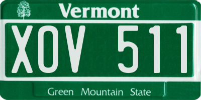 VT license plate XOV511