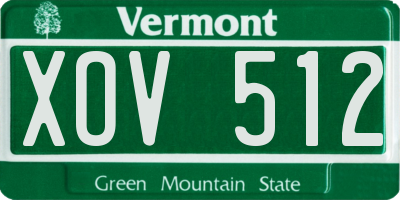 VT license plate XOV512