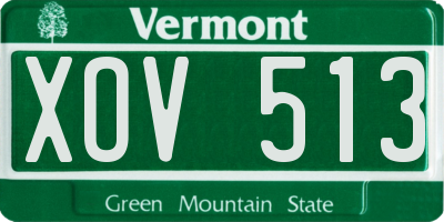 VT license plate XOV513
