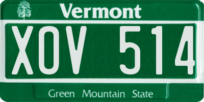 VT license plate XOV514