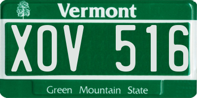 VT license plate XOV516