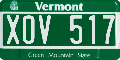 VT license plate XOV517