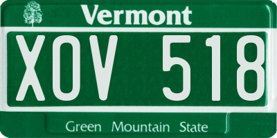 VT license plate XOV518