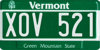 VT license plate XOV521