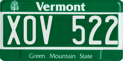 VT license plate XOV522