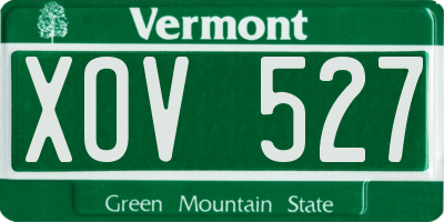 VT license plate XOV527