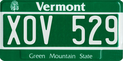 VT license plate XOV529