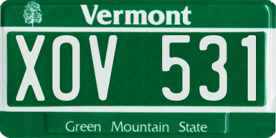 VT license plate XOV531
