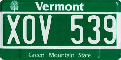 VT license plate XOV539