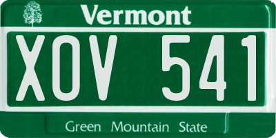 VT license plate XOV541