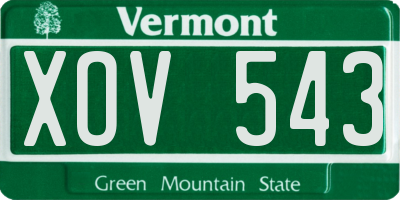 VT license plate XOV543
