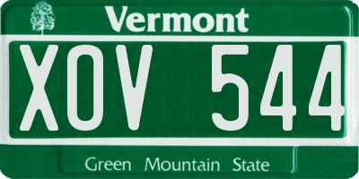 VT license plate XOV544
