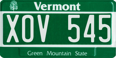 VT license plate XOV545