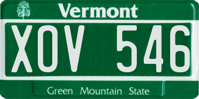 VT license plate XOV546