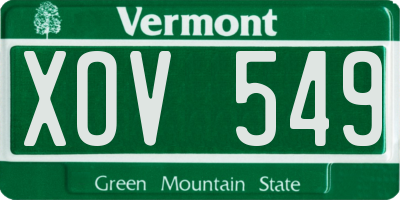 VT license plate XOV549