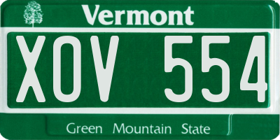 VT license plate XOV554