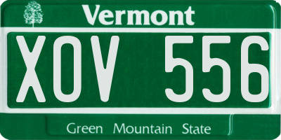 VT license plate XOV556