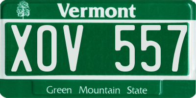 VT license plate XOV557