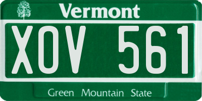 VT license plate XOV561