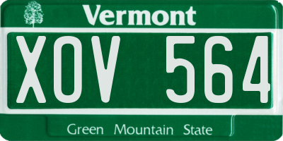 VT license plate XOV564