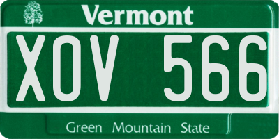 VT license plate XOV566