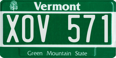 VT license plate XOV571