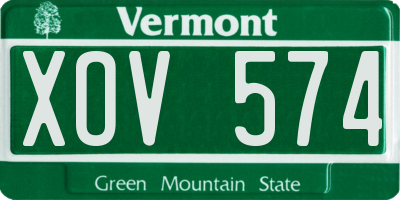 VT license plate XOV574