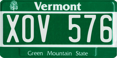 VT license plate XOV576