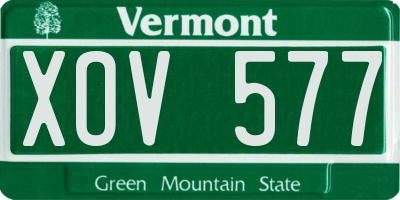 VT license plate XOV577