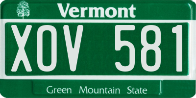 VT license plate XOV581