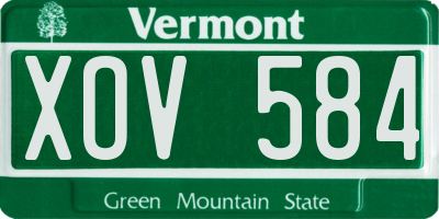 VT license plate XOV584