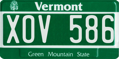 VT license plate XOV586
