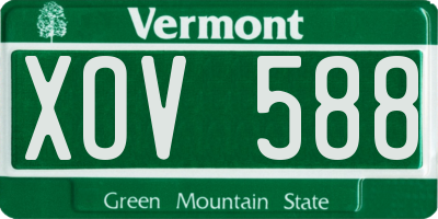 VT license plate XOV588