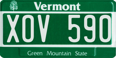 VT license plate XOV590