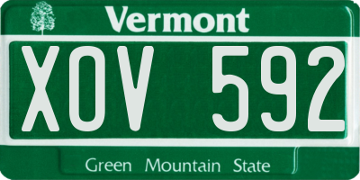 VT license plate XOV592