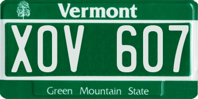 VT license plate XOV607