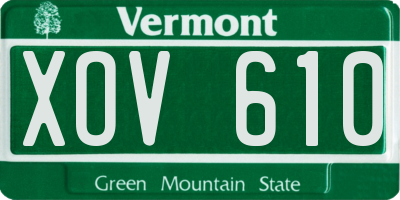 VT license plate XOV610