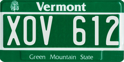 VT license plate XOV612