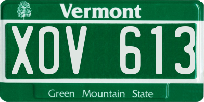 VT license plate XOV613
