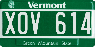 VT license plate XOV614