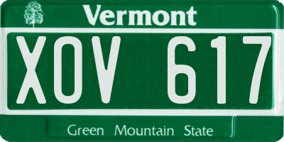 VT license plate XOV617