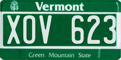 VT license plate XOV623