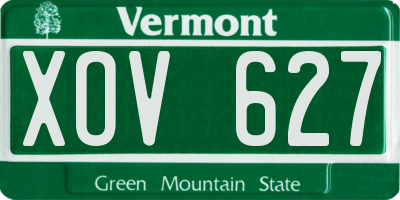 VT license plate XOV627