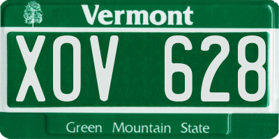 VT license plate XOV628