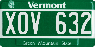 VT license plate XOV632