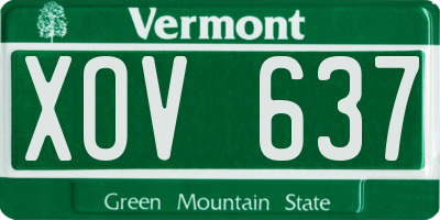 VT license plate XOV637